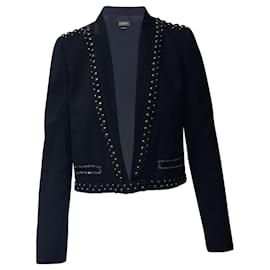 Isabel Marant-Isabel Marant Studded Blazer Jacket in Black Virgin Wool -Black