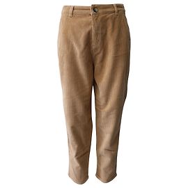 Calça Ba&Sh Domi de veludo cotelê em algodão bege Bege