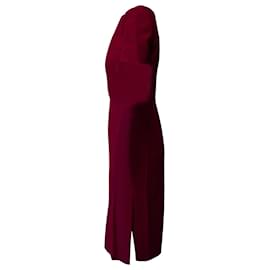 Alexander Mcqueen-Alexander McQueen Leaf Crepe Midi Dress in Pink Viscose-Pink