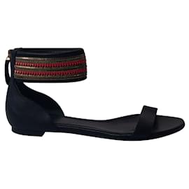 Alexander Mcqueen-McQ by Alexander McQueen Zipper Detail Flat Sandals in Black Leather-Multiple colors