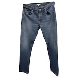 Ganni-Ganni Jeans coupe droite en denim de coton bleu-Bleu