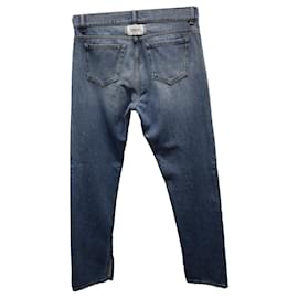 Ganni-Ganni Jeans mit geradem Schnitt aus blauer Baumwolle-Blau