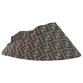 Fendi-Chapeau à Visière Fendi Monogram en Toile Imprimée Marron-Autre