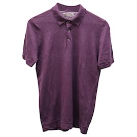 Brunello Cucinelli-Brunello Cucinelli Poloshirt aus violetter Baumwolle-Lila