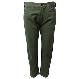 Prada Retro-Hose mit Kontraststich und lockerer Passform aus grüner Baumwolle Grün
