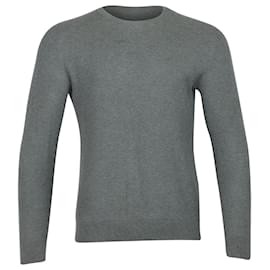 Theory-Theory Waffle-Knit Sweater in Grey Cotton-Grey