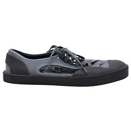 Lanvin Open Low-top Sneakers in Grey Canvas Grey