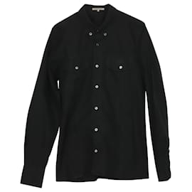 Bottega Veneta-Bottega Veneta Camisa con botones en algodón negro-Negro