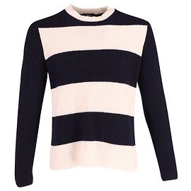 Joseph Gestreifter Pullover aus marineblauer Baumwolle Marineblau