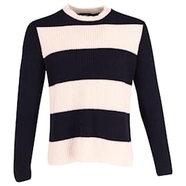 Joseph-Joseph Striped Sweater in Navy Blue Cotton-Navy blue