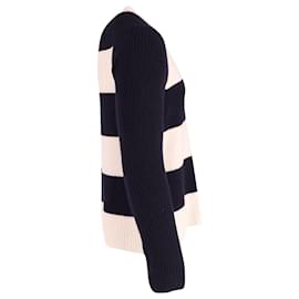 Joseph-Joseph Striped Sweater in Navy Blue Cotton-Navy blue