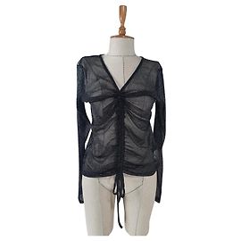 Autre Marque Minnie Transparente Bluse Schwarz Schwarz