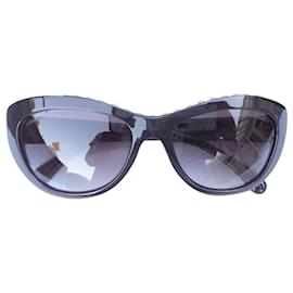 Chanel-Gafas de sol ojo de gato con perlas - excelente estado-Negro