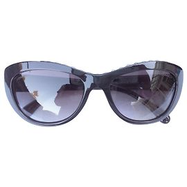 Chanel Óculos de sol cat eye com pérolas - excelente estado Preto