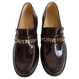 Mocasines Chanel Burdeos de charol Otro