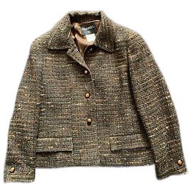 Chanel jacket in brown tweed, fr44 Dark brown