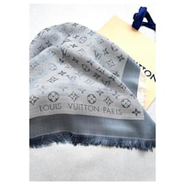 Louis Vuitton-Écharpe en jean bleu-Bleu