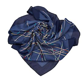 Hermès-Hermes Blue Silk scarf-Blue