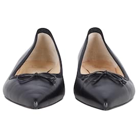 Christian Louboutin-Christian Louboutin Hall Spiked Embellsihed Ballet Flats in Black Leather-Black