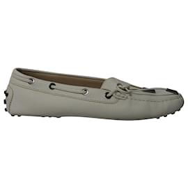 Tod's-Tod's Gommino Driving Shoes in White Leather-White