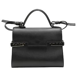 Delvaux-Delvaux Tempête Handbag in Black Calfskin Leather-Black