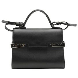 Delvaux Tempête Handtasche aus schwarzem Kalbsleder Leder Schwarz