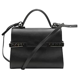 Delvaux-Delvaux Tempête Handbag in Black Calfskin Leather-Black
