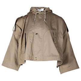 Céline-Celine Cropped Parka em poliéster bege e algodão técnico-Bege