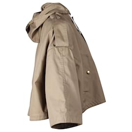 Céline-Celine Cropped Parka in Beige Polyester and Technical Cotton-Beige