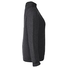 Apc-a.P.C. Chunky Knit Turtleneck Sweater in Charcoal Merino Wool-Dark grey