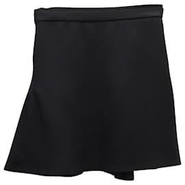 Brunello Cucinelli-Brunello Cucinelli A-Line Mini Skirt in Black Wool-Black