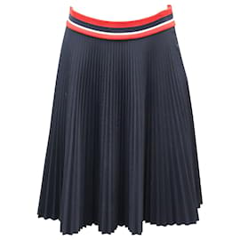 Prada-Prada Pleated Skirt in Navy Blue Polyester-Blue,Navy blue