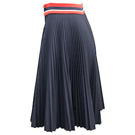 Prada-Prada Pleated Skirt in Navy Blue Polyester-Blue,Navy blue