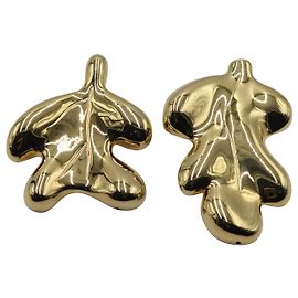 Boucles d'Oreilles Feuille Feuillage Jil Sander en Métal Doré Doré