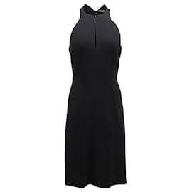 Bottega Veneta-Bottega Veneta Halter Midi Dress in Black Lana Vergine-Black