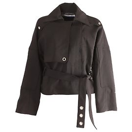 Paco Rabanne Crop Panel Gürteljacke in Schwarz Schwarz