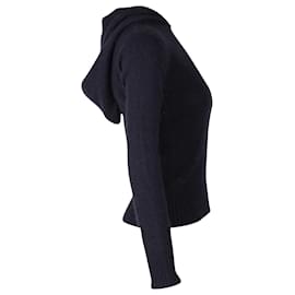 Ralph Lauren-Ralph Lauren Hooded Sweater in Navy Blue Wool-Blue,Navy blue