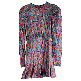 Autre Marque-Rotate Birger Christensen Alison Mini Dress in Floral Print Viscose-Other,Python print