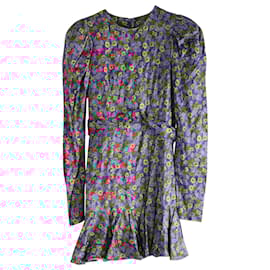 Autre Marque-Rotate Birger Christensen Alison Mini Dress in Floral Print Viscose-Other,Python print