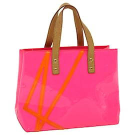 Louis Vuitton-LOUIS VUITTON Monogram Vernis Fluo Reade PM Hand Bag Pink M91903 LV Auth 33961-Pink