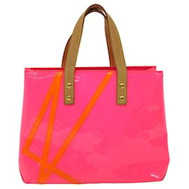 Louis Vuitton-LOUIS VUITTON Monogram Vernis Fluo Reade PM Hand Bag Pink M91903 LV Auth 33961-Pink