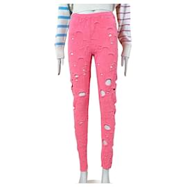 Chanel-Iconic 'Supermaket' Torn Leggings-Pink