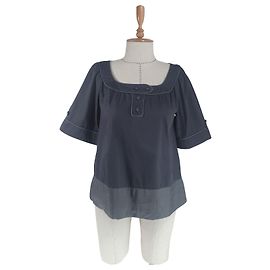 Thomas Burberry Grey Cotton Blouse Grey