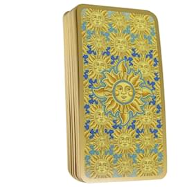 Hermès-HERMES Tarot card Playing Cards Yellow Gold Auth 34029-Golden,Yellow