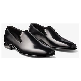 Jimmy Choo Thame Black slipper in shiny calf leather Black