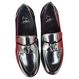 Christian Louboutin-louboutin black patent leather loafers-Black