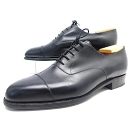 JM Weston-JM WESTON SHOES 300 9.5E 43.5 RICHELIEU STRAIGHT BUTTON IN BLACK LEATHER SHOES-Black