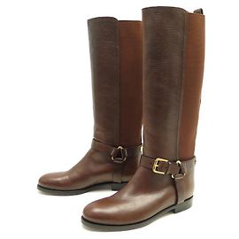 BOTAS NINE RALPH LAUREN 3.5E 37.5 BOTAS DE COURO MARROM Preto