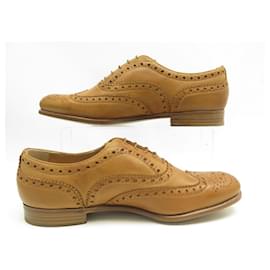 Church's-NEUF CHAUSSURES CHURCH'S RICHELIEU BURWOOD III 38 W BRANDY A73683 SHOE-Caramel