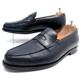 SCARPE JOHN LOBB MOCASSINI LOPEZ 8.5E 42.5 SCARPE MOCASSINI IN PELLE NERA Nero